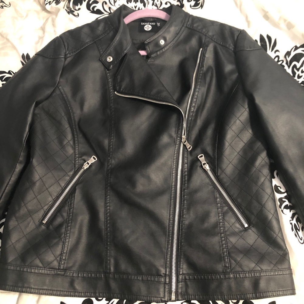Black faux leather jacket
